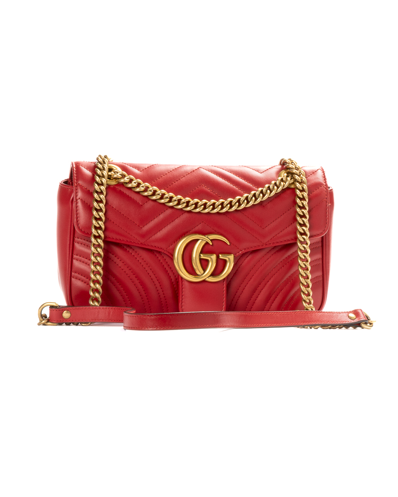 Gucci Marmont 26 Matelassè Rossa