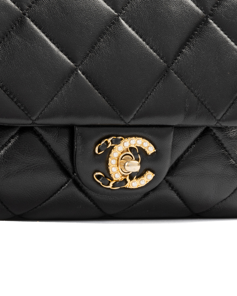 Alternative view of Chanel Mini Flap Timeless Chain Pearl Nera