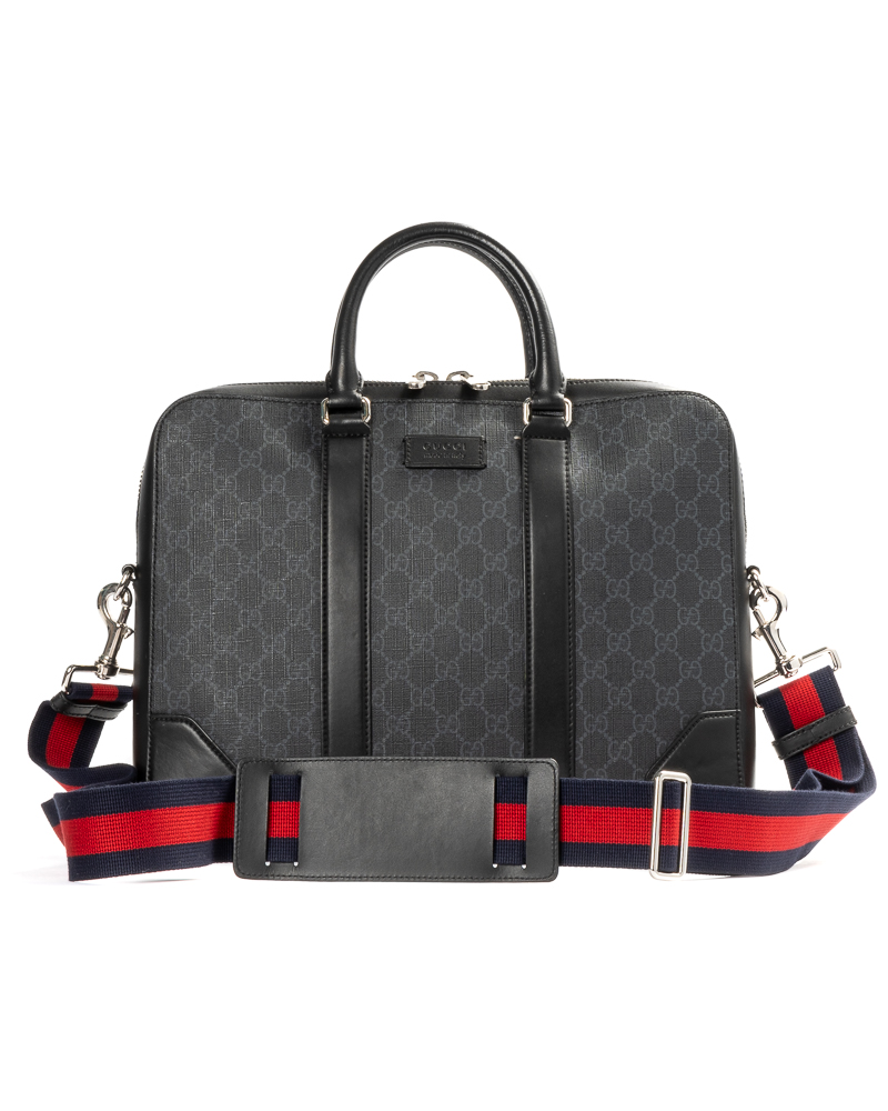 Gucci Portadocumenti Medium Web GG Supreme Nero