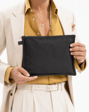 Alternative view of Hermès Pochette Medium Cotone Nera