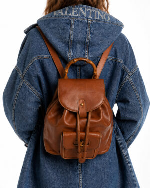 Alternative view of Gucci Zaino Bamboo Small Marrone