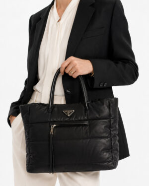 Alternative view of Prada Tote Square Zip Large Nylon Nera