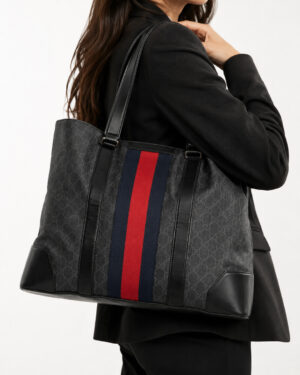Alternative view of Gucci Tote Web Large GG Supreme Blu