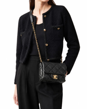 Alternative view of Chanel Mini Flap Timeless Chain Pearl Nera