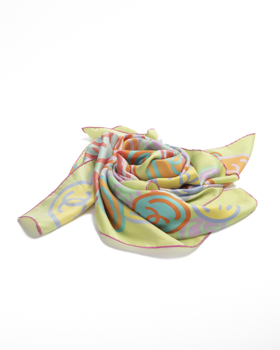Chanel Foulard Seta CC Multicolor Verde