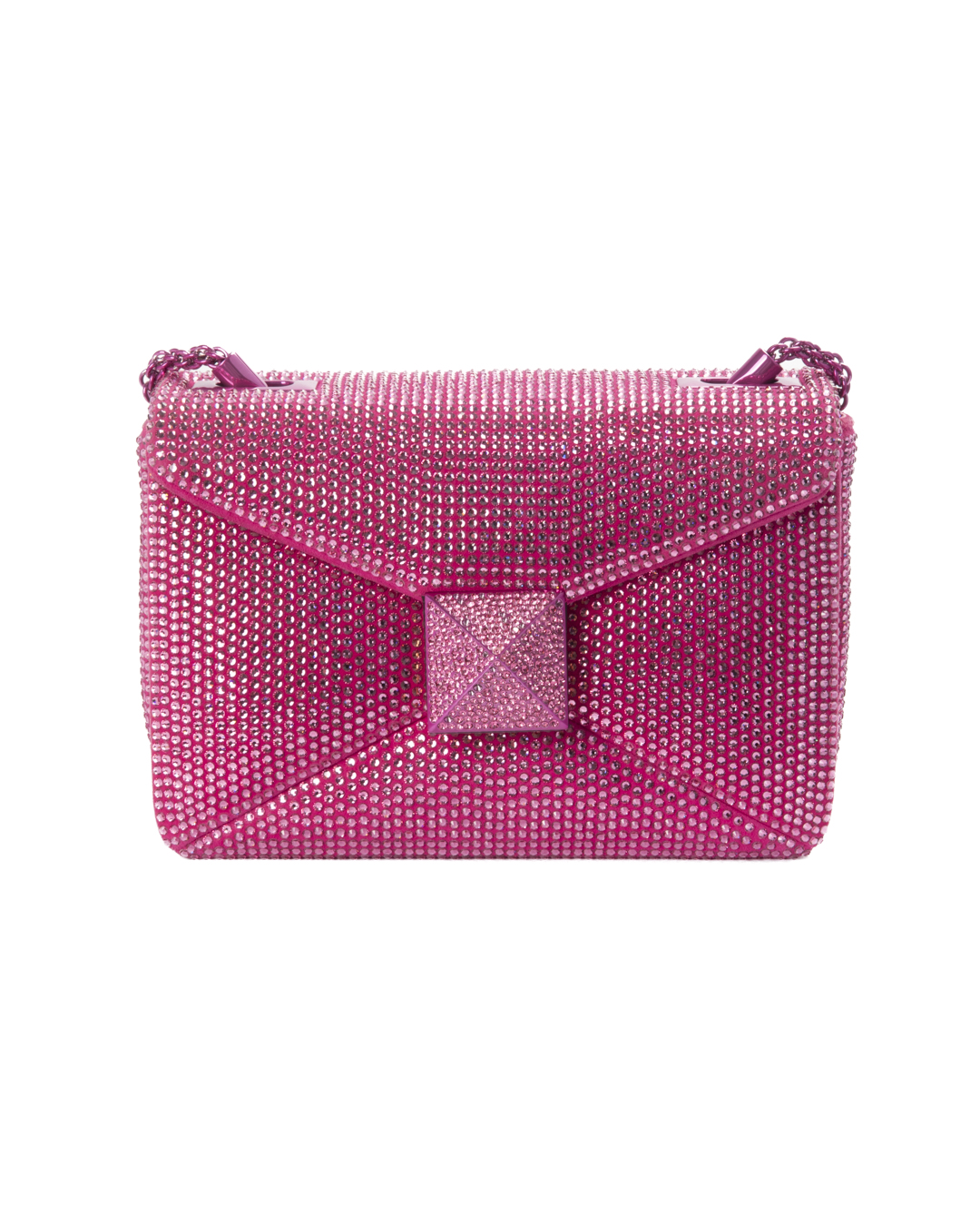 Valentino On Stud Small Crystal Fucsia