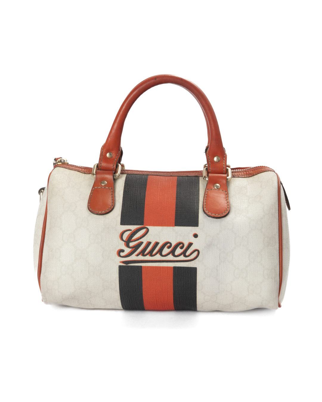 Gucci Boston Mini Logo Web GG Supreme Rosso