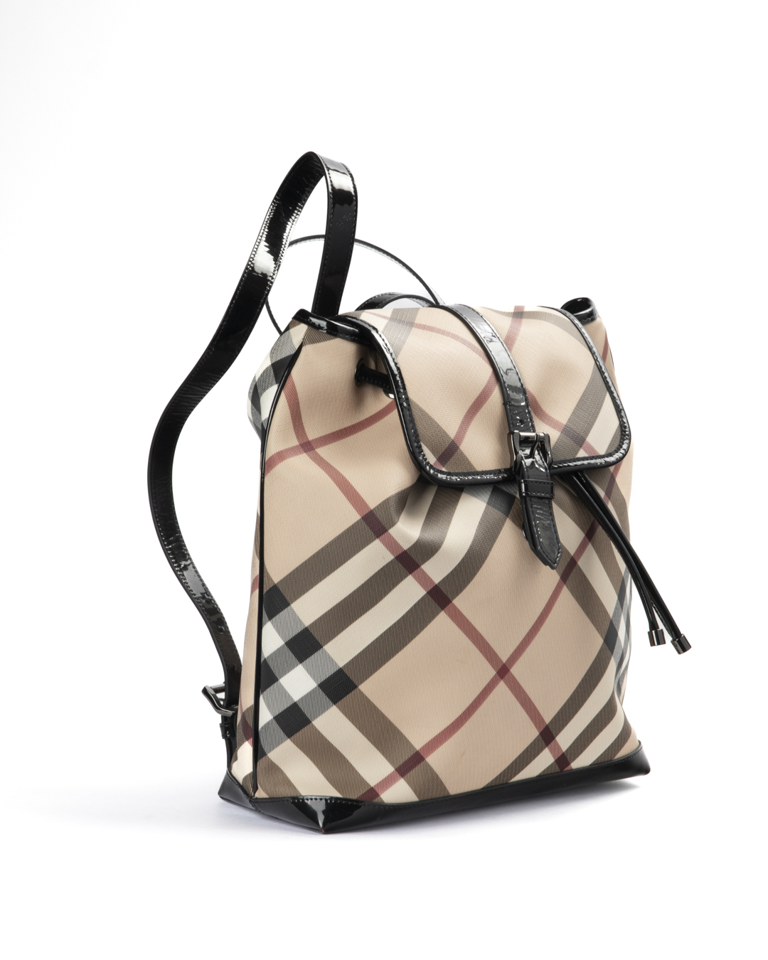 Alternative view of Burberry Zaino Large Check Vernice Nero
