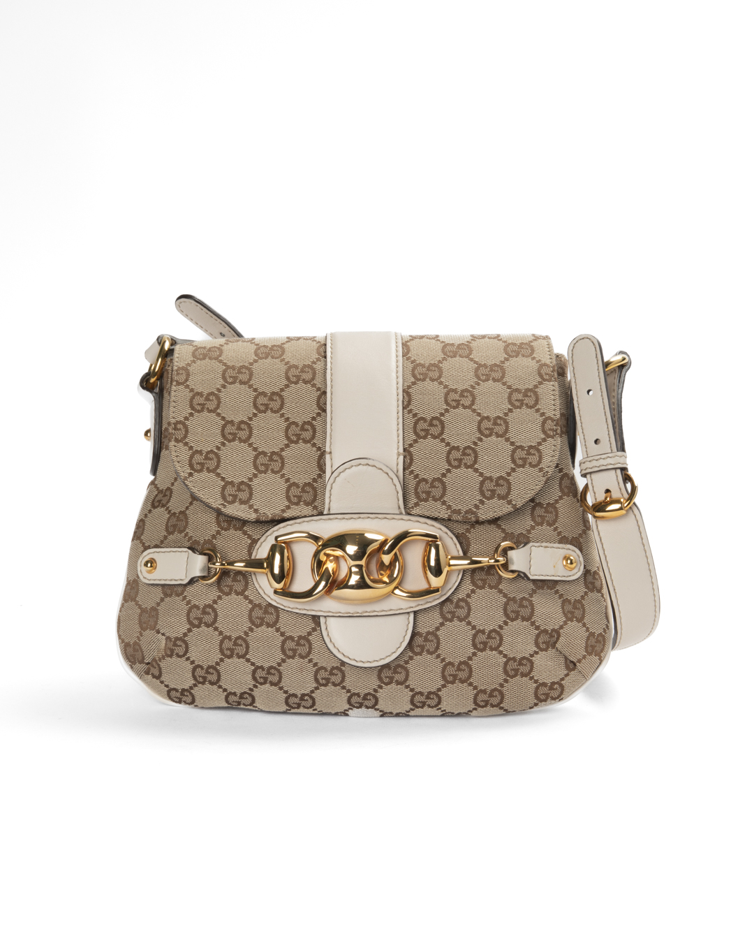 Gucci Horsebit Sottospalla Small GG Supreme Bianco
