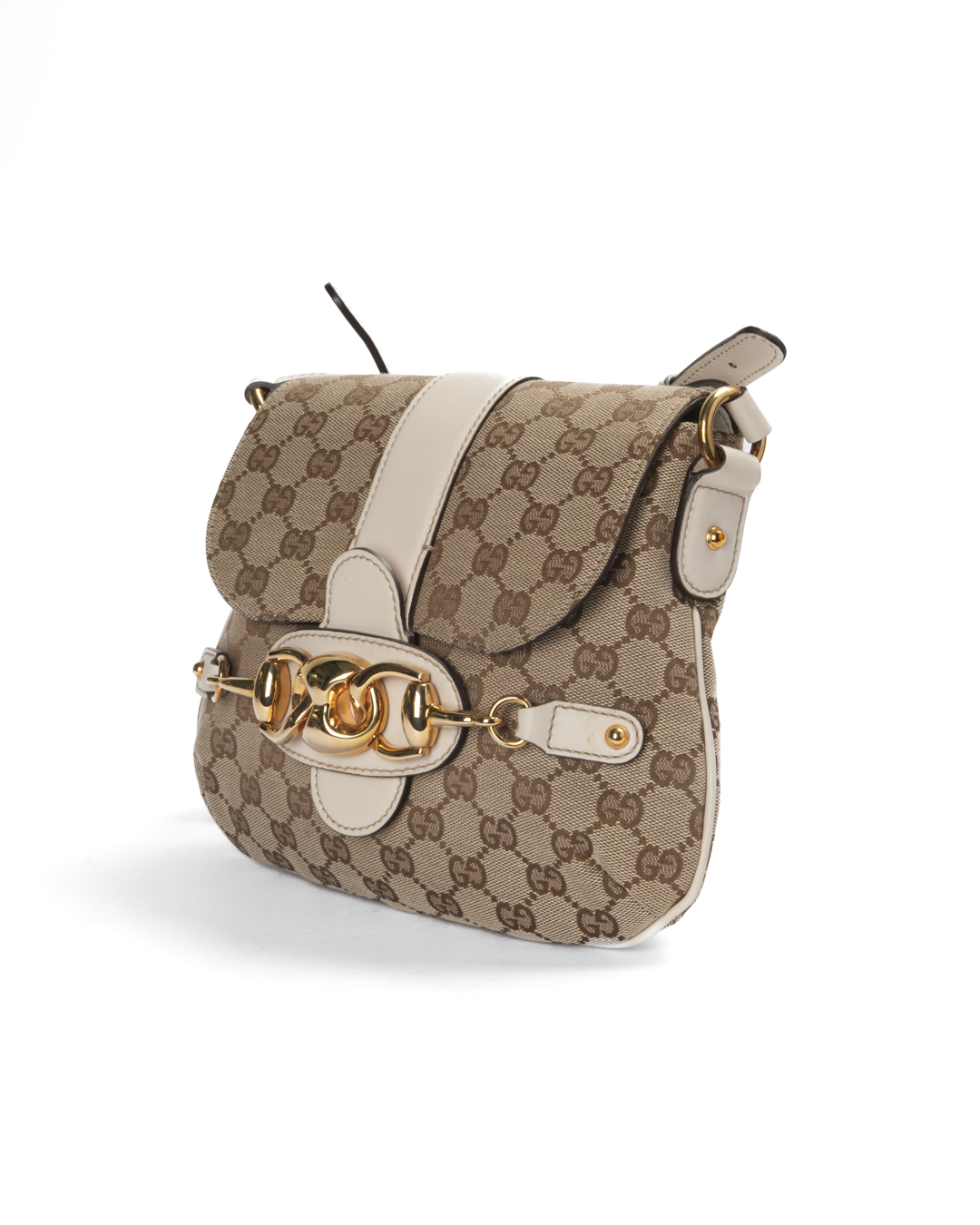 Alternative view of Gucci Horsebit Sottospalla Small GG Supreme Bianco