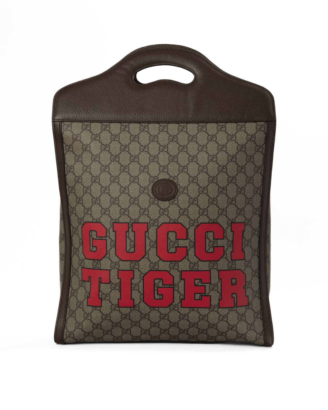 Gucci Tote Vertical Tiger GG Supreme Marrone