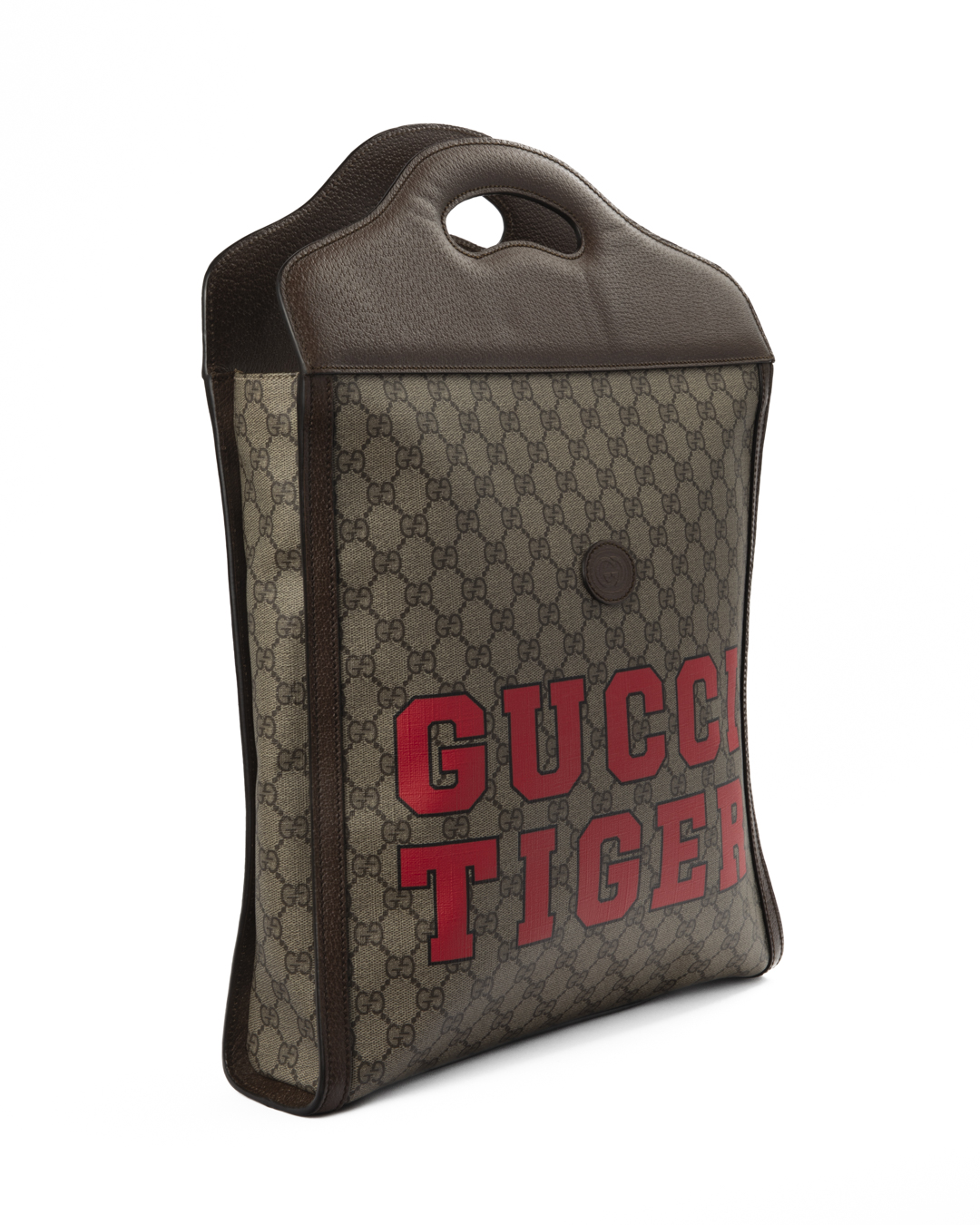 Alternative view of Gucci Tote Vertical Tiger GG Supreme Marrone