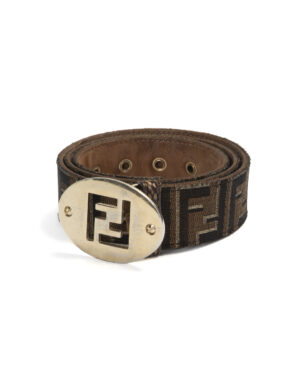 Fendi Cintura Lurex FF Logomania Marrone