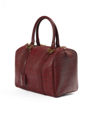 Alternative view of Fendi Boston Small FF Zucchino Rosso