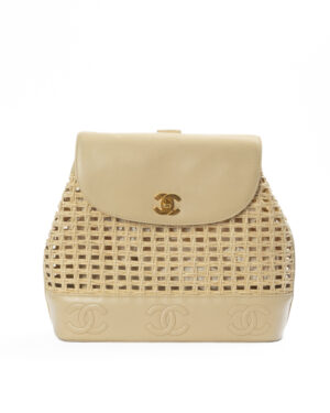 Chanel Zaino CC Timeless Vintage Vimini Beige