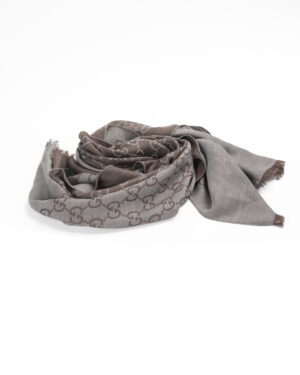 Gucci Scialle Bicolor GG Supreme Marrone