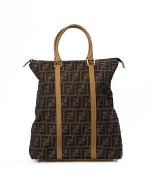 Fendi Tote Vertical Small FF Logomania Beige