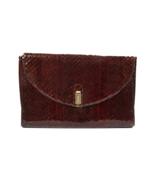Fendi Pochette Vintage Pitone Marrone