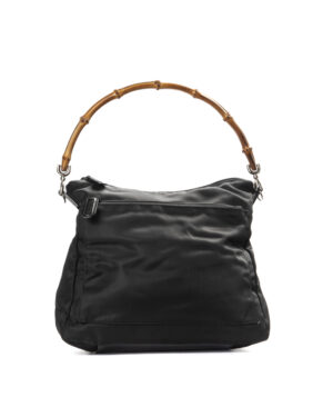 Gucci Tote Square Bamboo Tessuto Nero