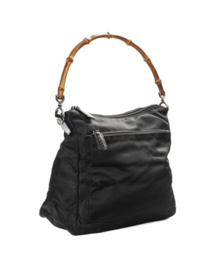 Alternative view of Gucci Tote Square Bamboo Tessuto Nero