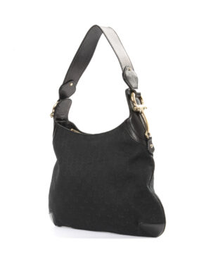 Alternative view of Gucci Hobo Horsebit GG Supreme Nera