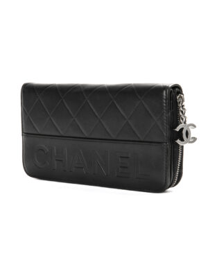 Alternative view of Chanel Portafoglio Zip Trapuntato Nero