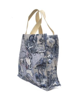Alternative view of Dior Tote World Map Rafia Medium Blu