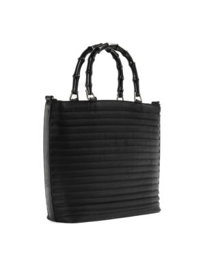 Alternative view of Gucci Tote Square Bamboo Stripes Tessuto Nero