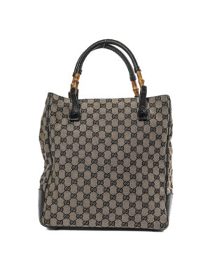 Gucci Tote Vertical Bamboo Medium GG Supreme Blu