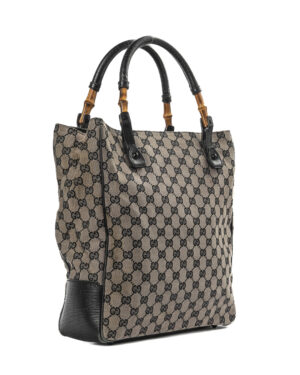 Alternative view of Gucci Tote Vertical Bamboo Medium GG Supreme Blu