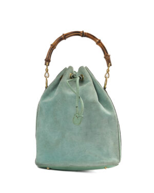 Gucci Bucket Bamboo Small Camoscio Turchese