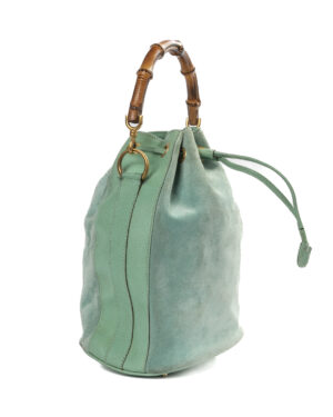 Alternative view of Gucci Bucket Bamboo Small Camoscio Turchese