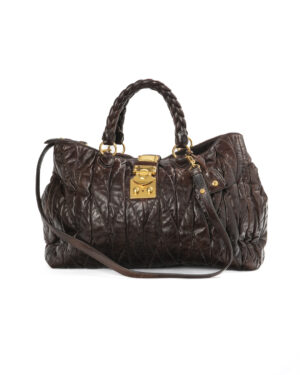 Miu Miu Shopper Groffata Large Marrone