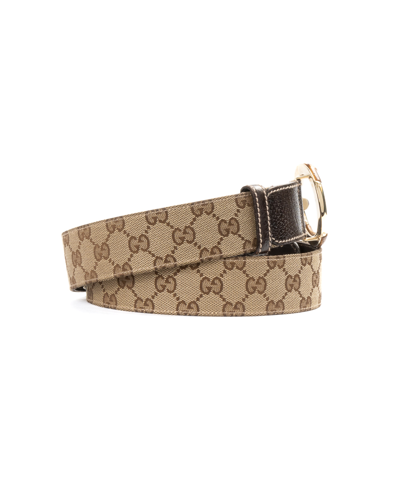Alternative view of Gucci Cintura Bamboo GG Supreme Marrone