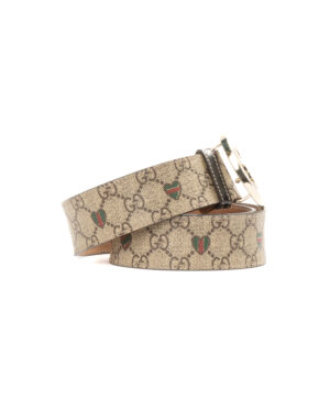 Alternative view of Gucci Cintura Interlocking Heart GG Supreme Marrone