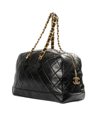 Alternative view of Chanel Bowling XL Vintage Trapuntato Nero