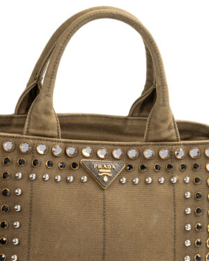 Alternative view of Prada Canapa Bag Small Borchie Denim Verde