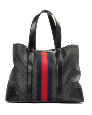 Gucci Tote Web Large GG Supreme Blu