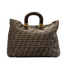 Fendi Tote Square Large FF Logomania Marrone