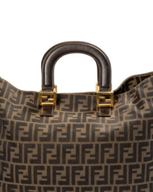 Alternative view of Fendi Tote Square Large FF Logomania Marrone