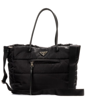 Prada Tote Square Zip Large Nylon Nera