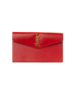 Saint Laurent Pochette Uptown Granulata Rossa