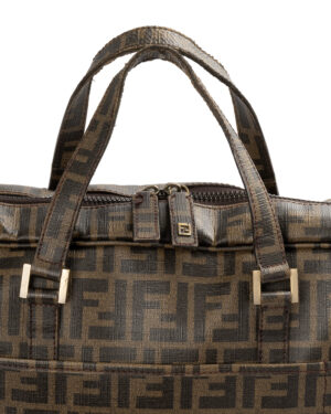 Alternative view of Fendi Portadocumenti Large FF Logomania Marrone