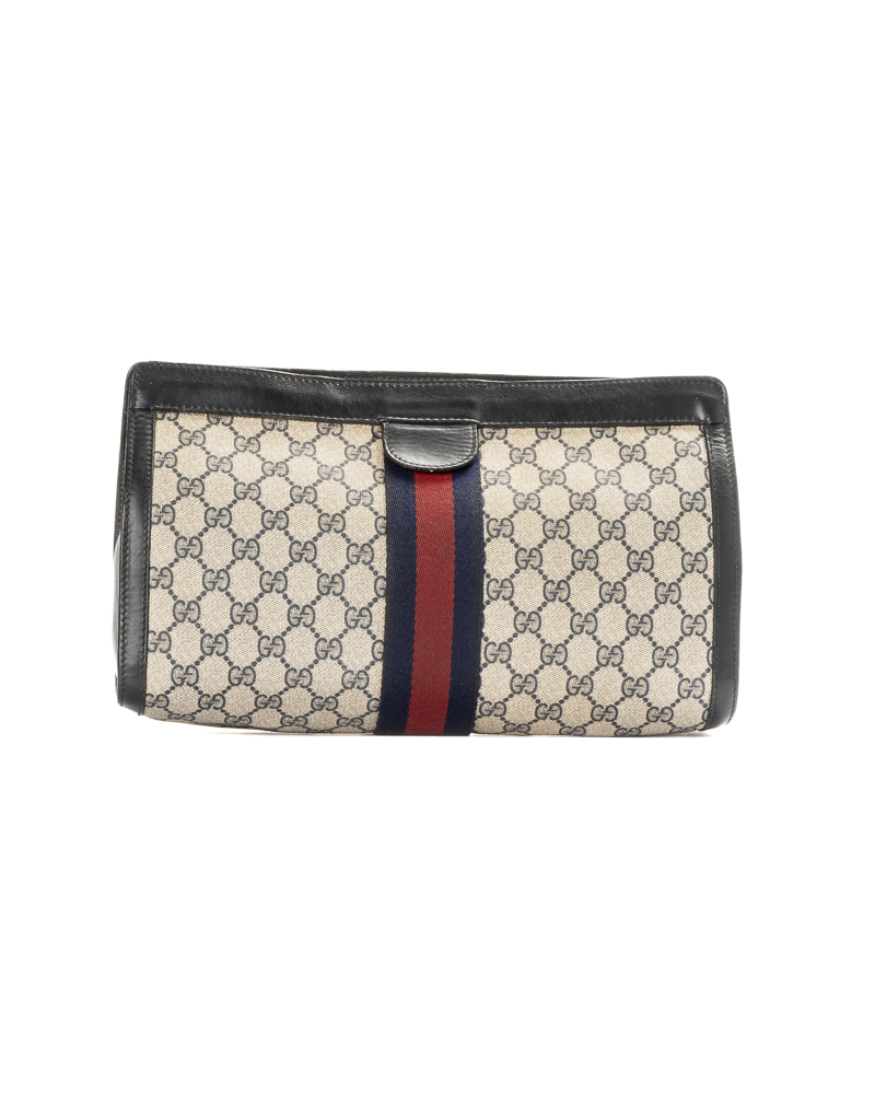 Gucci Clutch Vintage Large GG Supreme Blu