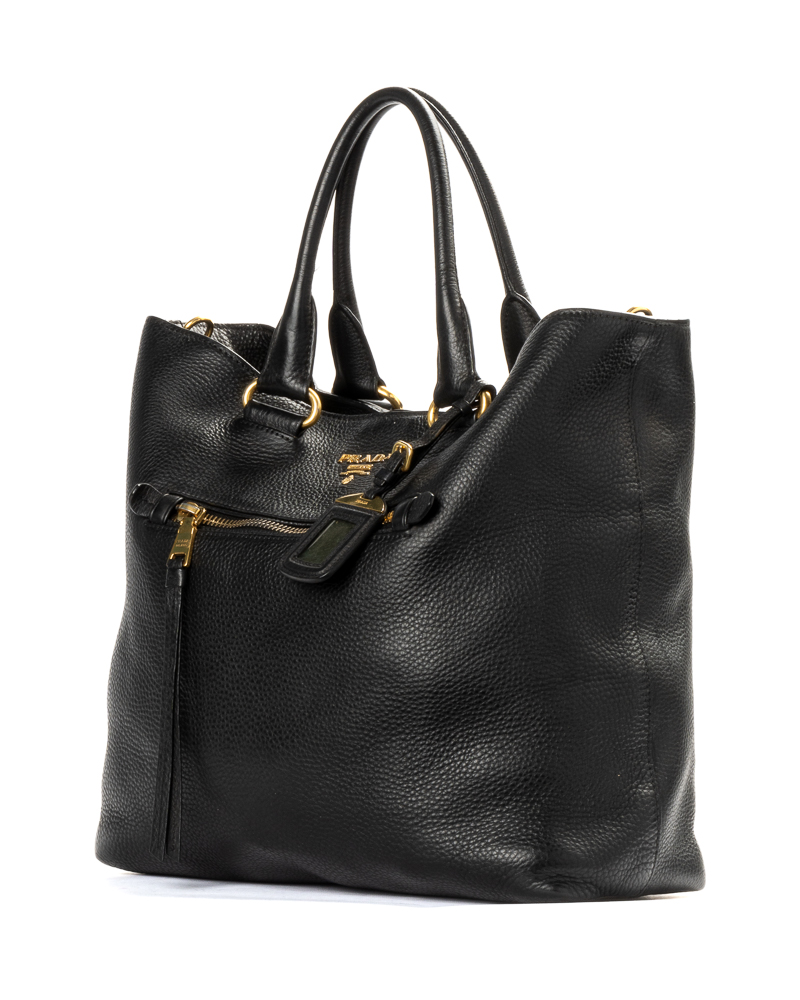 Alternative view of Prada Shopper Zip Vertical Medium Nera