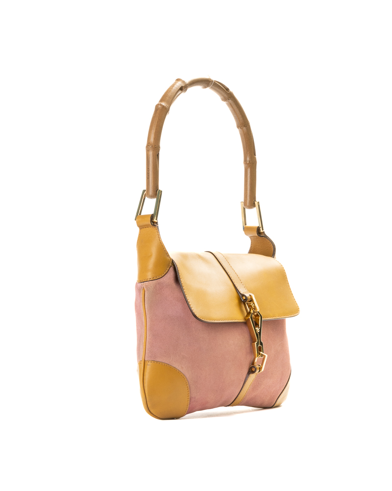 Alternative view of Gucci Jackie Bamboo Bicolor Camoscio Rosa