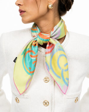 Alternative view of Chanel Foulard Seta CC Multicolor Verde