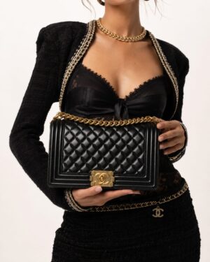 Alternative view of Chanel Boy Medium Trapuntata Nera
