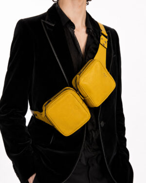 Alternative view of Fendi Marsupio Double Pocket Granulata Gialla