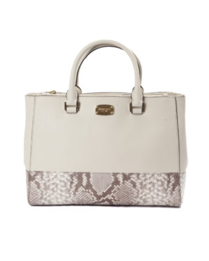 Michael Kors Tote Kellen Medium Pitone Saffiano Bianca